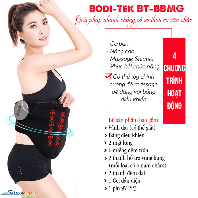 Đai massage lưng bụng BodiTek BT BBMG